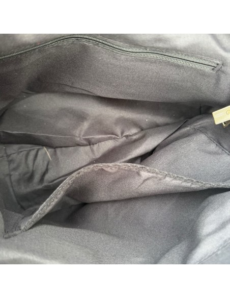 Sac cabas en velours côtelé frangé brodé « Winter Vibes »