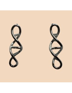 Boucles d'oreilles pendantes motif spirale ADN en acier inoxydable