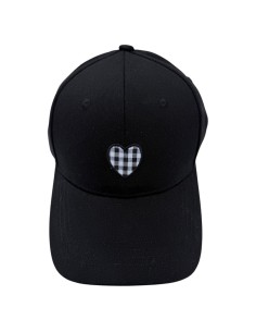 Casquette avec patch cœur à carreaux vichy