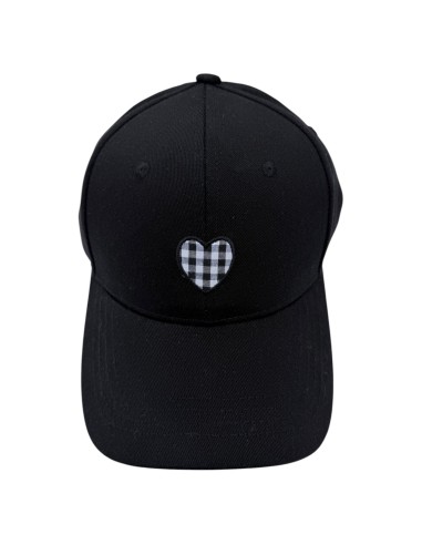 Casquette avec patch cœur à carreaux vichy
