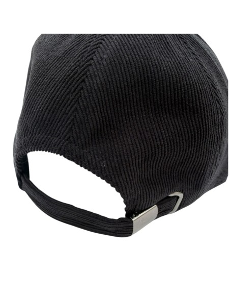 Casquette en velours côtelé avec patch cœur léopard