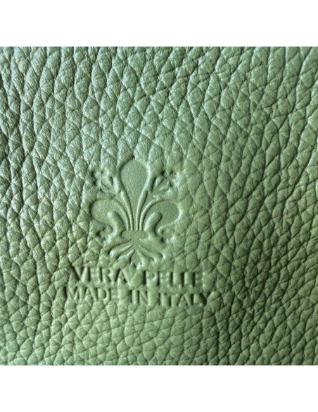 Porte-monnaie rétro en cuir véritable avec fermoir clic-clac « Vera Pelle Made in Italy »