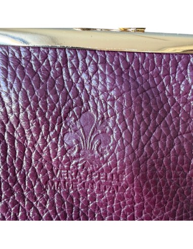 Porte-monnaie rétro en cuir véritable avec fermoir clic-clac « Vera Pelle Made in Italy »