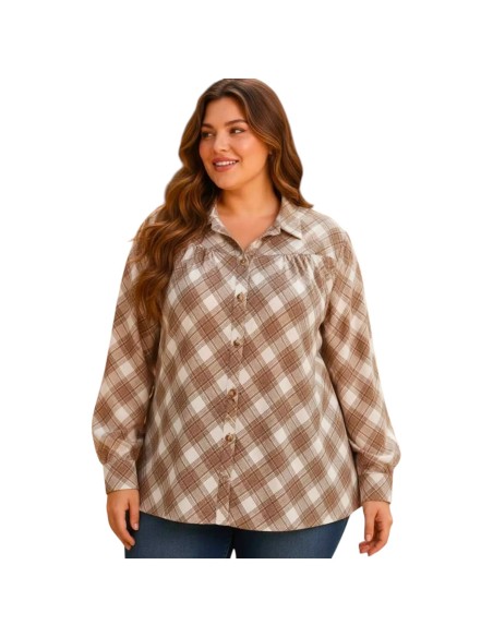 Chemise à carreaux femme - Taille unique grande taille (du 42/44 au 52)