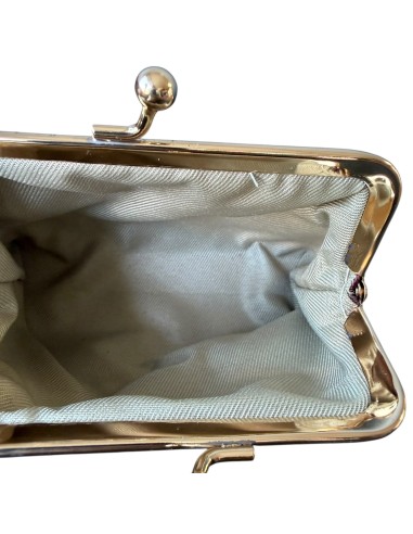 Porte-monnaie rétro en cuir véritable avec fermoir clic-clac « Vera Pelle Made in Italy »