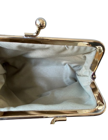 Porte-monnaie rétro en cuir véritable avec fermoir clic-clac « Vera Pelle Made in Italy »