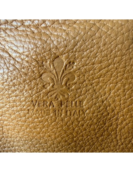 Porte-monnaie rétro en cuir véritable avec fermoir clic-clac « Vera Pelle Made in Italy »