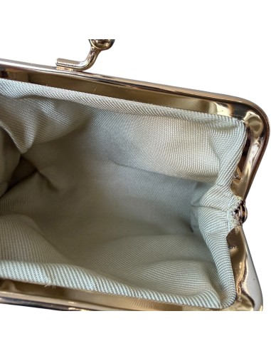 Porte-monnaie rétro en cuir véritable avec fermoir clic-clac « Vera Pelle Made in Italy »