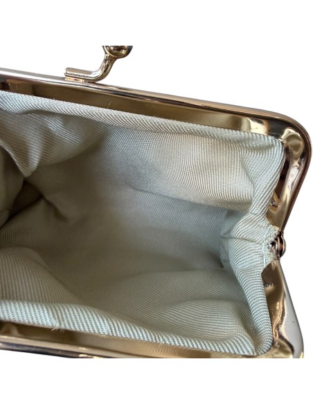 Porte-monnaie rétro en cuir véritable avec fermoir clic-clac « Vera Pelle Made in Italy »