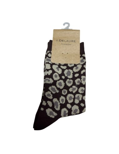Chaussettes à imprimé léopard brillant Inès Delaure - Du 36 au 41