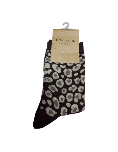 Chaussettes à imprimé léopard brillant Inès Delaure - Du 36 au 41