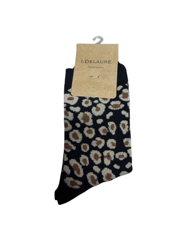 Chaussettes à imprimé léopard brillant Inès Delaure - Du 36 au 41