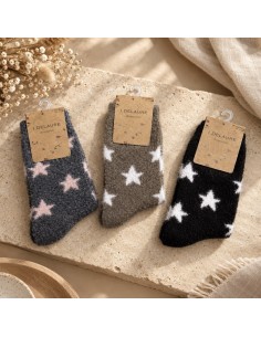 Chaussettes mouchetées à motifs étoiles douces Inès Delaure - Du 36 au 41