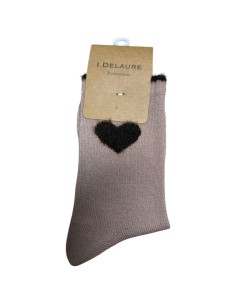 Chaussettes métallisées avec cœur en maille fluffy Inès Delaure - Du 36 au 41 2