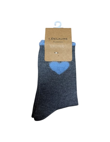 Chaussettes métallisées avec cœur en maille fluffy Inès Delaure - Du 36 au 41