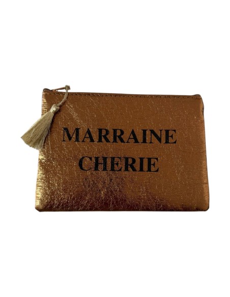 Pochette « Marraine chérie » - Pochette cadeau pour marraine - Plusieurs coloris