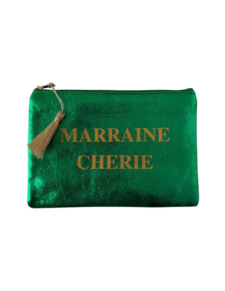 Pochette « Marraine chérie » - Pochette cadeau pour marraine - Plusieurs coloris