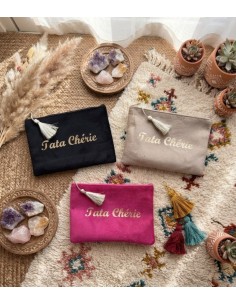 Pochette « Tata Chérie » - Pochette cadeau pour tata - Plusieurs coloris