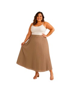 Jupe femme plissée longue - Jupe fluide taille unique grande taille (du 42/44 au 50/52) 2