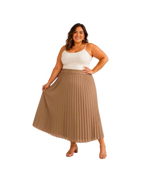 Jupe femme plissée longue - Jupe fluide taille unique grande taille (du 42/44 au 50/52)