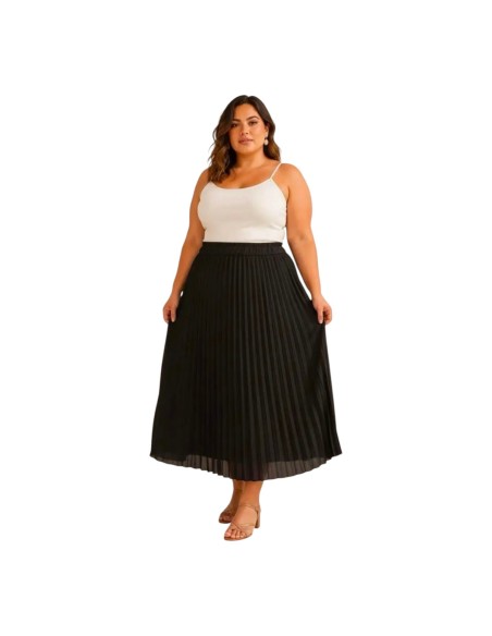 Jupe femme plissée longue - Jupe fluide taille unique grande taille (du 42/44 au 50/52)