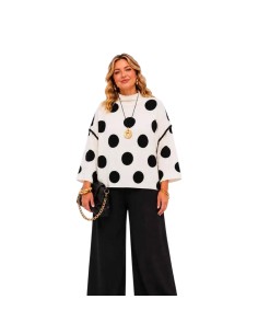 Haut femme grande taille à manches longues - Pois & Léopard - Taille unique (du 38 au 42) 2