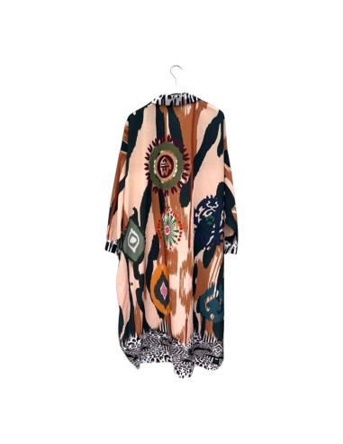 Robe chemise femme imprimée graphique - Taille unique grande taille (du 42/44 au 50/52) - Robe fluide manches longues