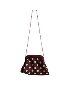 Sac Clap-Clap chocolat à pois beige - Chaînette amovible - Style chaleureux & tendance 2