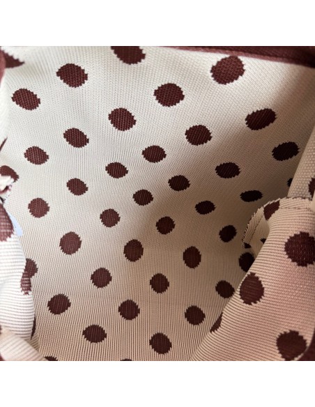 Sac Clap-Clap chocolat à pois beige - Chaînette amovible - Style chaleureux & tendance