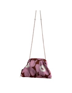 Sac Clap-Clap fleur vieux rose & chocolat - Chaînette amovible - motif fleuri & féminin 2
