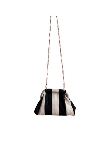 Sac Clap-Clap rayé noir & blanc - Chaînette amovible - Graphique & tendance