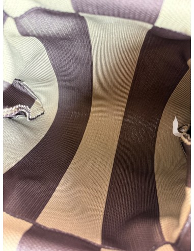 Sac Clap-Clap rayé chocolat & taupe - Chaînette amovible - Chaleureux & original