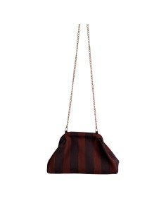 Sac Clap-Clap rayé chocolat & café - Chaînette amovible - Tons gourmands & chaleureux 2