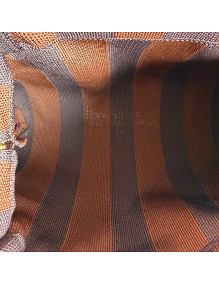 Sac Clap-Clap rayé chocolat & café - Chaînette amovible - Tons gourmands & chaleureux