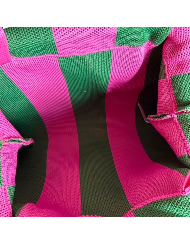 Sac Clap-Clap rayé vert et fuchsia - Chaînette amovible - Coloré & original