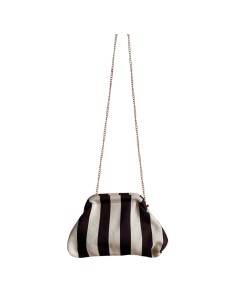 Sac Clap-Clap rayé fin chocolat & beige - Chaînette amovible - Chic et chaleureux 2