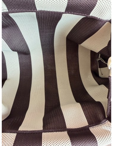 Sac Clap-Clap rayé fin chocolat & beige - Chaînette amovible - Chic et chaleureux
