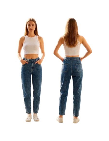 Jean taille haute femme Ballon & Barrel - Denim bleu