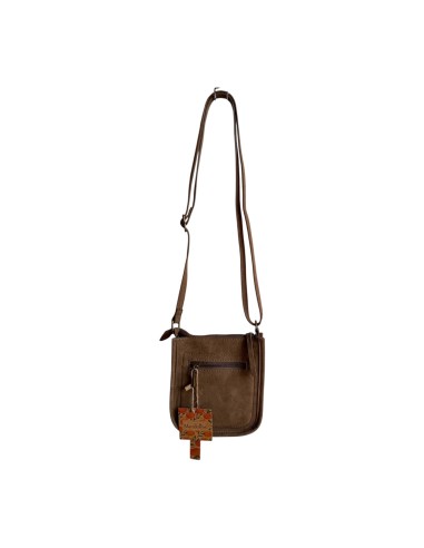 Pochette téléphone Mandoline femme Taupe - Bandouilère réglable