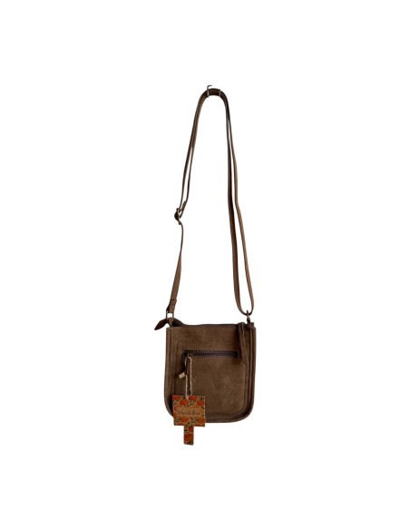Pochette téléphone Mandoline femme Taupe - Bandouilère réglable