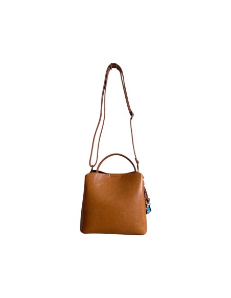 Sac femme Mandoline Camel - Sac à main avec bandoulière réglable et amovible