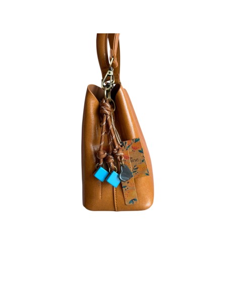 Sac femme Mandoline Camel - Sac à main avec bandoulière réglable et amovible