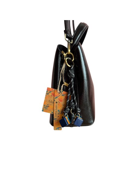 Sac femme Mandoline Noir - Sac à main avec bandoulière réglable et amovible