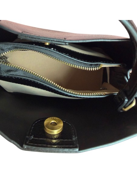 Sac femme Mandoline Noir - Sac à main avec bandoulière réglable et amovible
