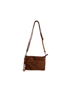 Pochette femme Mandoline à clous Camel - Bandoulière réglable et amovible