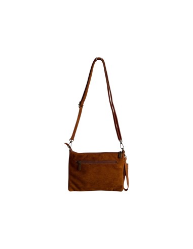 Pochette femme Mandoline à clous Camel - Bandoulière réglable et amovible