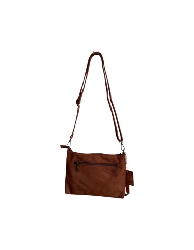 Pochette femme Mandoline à clous Moka - Bandoulière réglable et amovible
