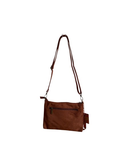 Pochette femme Mandoline à clous Moka - Bandoulière réglable et amovible