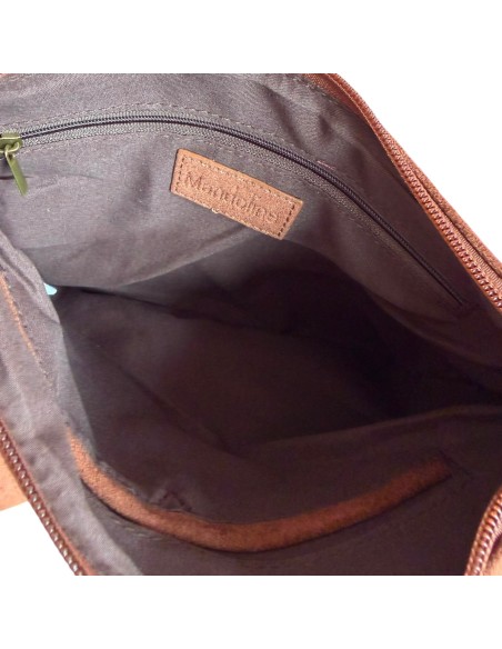 Pochette femme Mandoline à clous Moka - Bandoulière réglable et amovible
