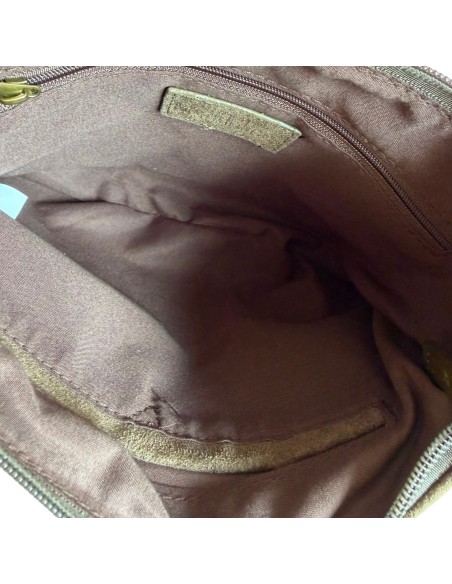 Pochette femme Mandoline à clous Kaki - Bandoulière réglable et amovible
